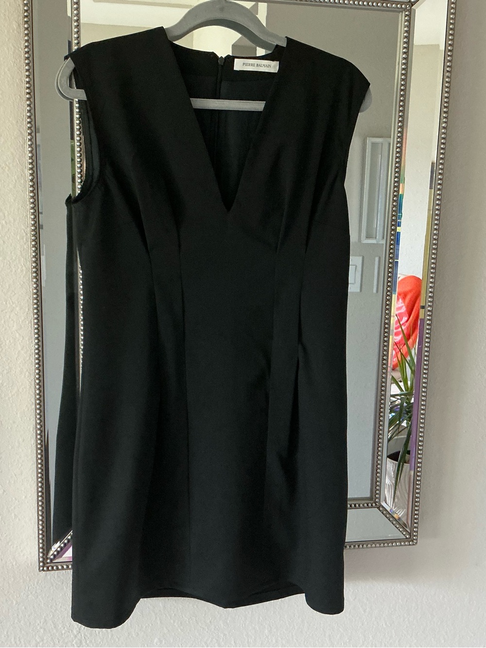 Pierre Balmain Black V-Neck Mini Dress